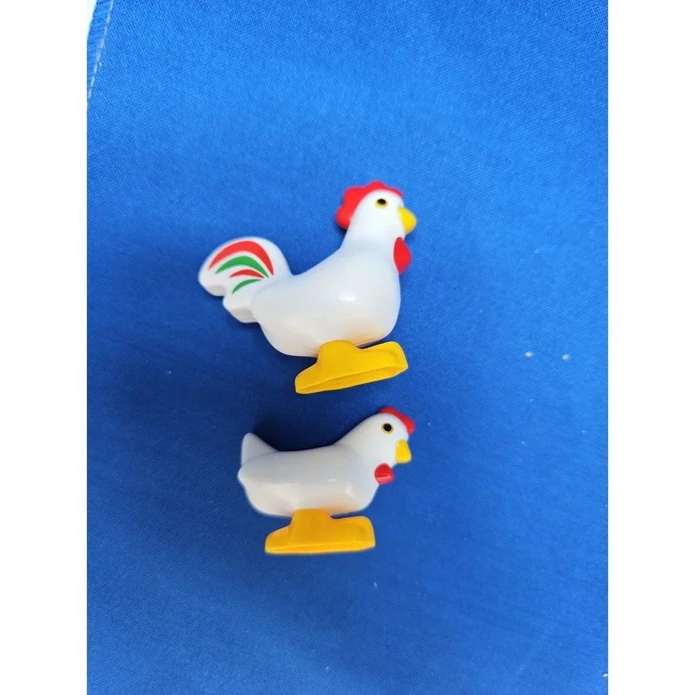 11 Playmobil Lot Animals Dog Cat Cow Bird Goat Pig Chicken Deer Vintage